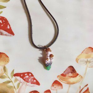 Mushroom Crystal Necklace